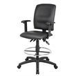 Scranton & Co Multi Function Leather Drafting Stool with Adjustable Arms