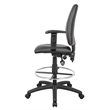 Scranton & Co Multi Function Leather Drafting Stool with Adjustable Arms