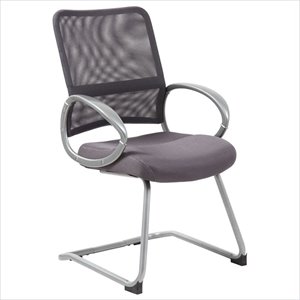 scranton & co mesh back guest chair in charcoal gray
