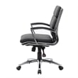 Scranton & Co Modern Vinyl Executive Mid-Back Office Chair in Black
