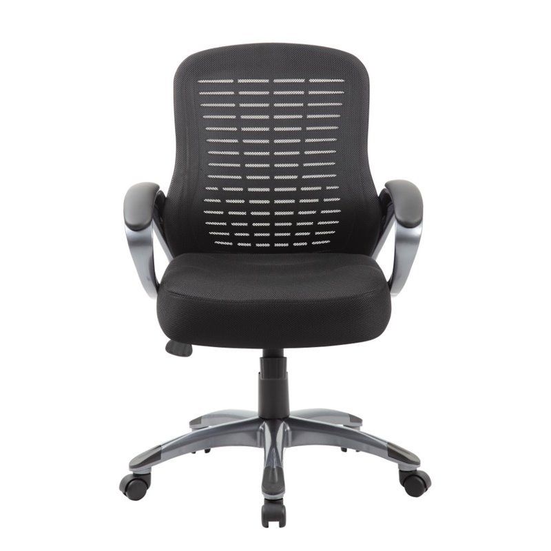 Scranton & Co Ribbed High Back Mesh Chair in Black