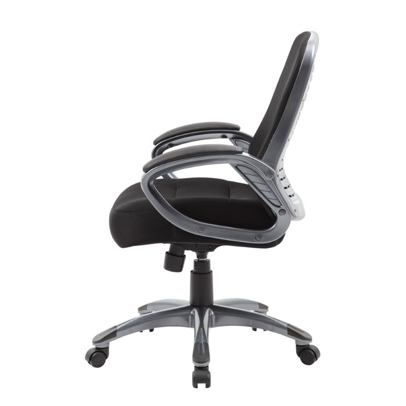 Scranton & Co Ribbed High Back Mesh Chair in Black