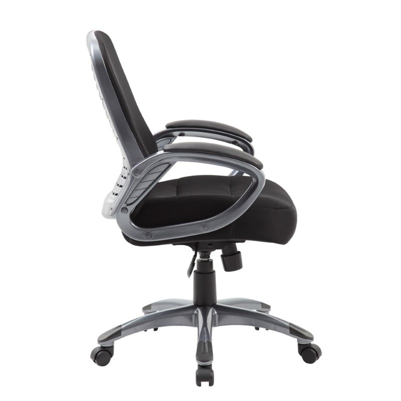 Scranton & Co Ribbed High Back Mesh Chair in Black