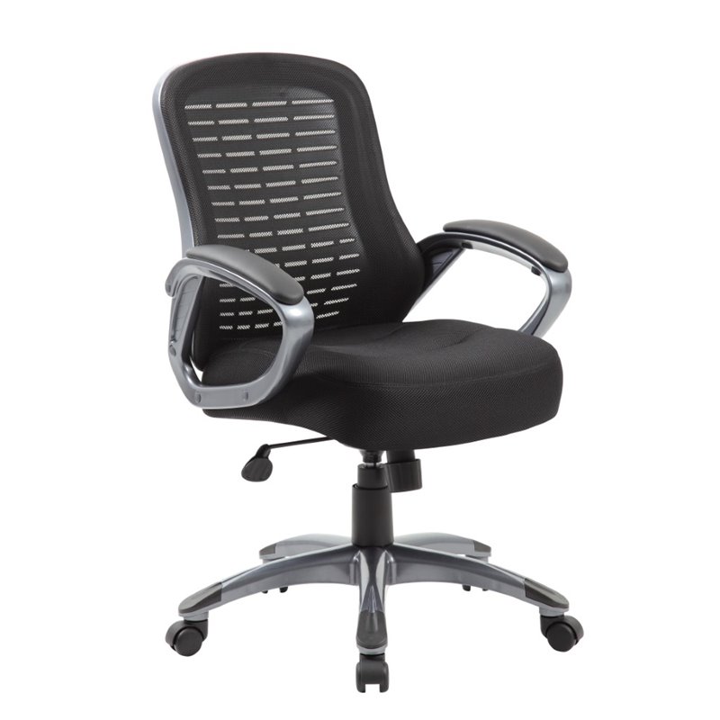 Scranton & Co Ribbed High Back Mesh Chair in Black