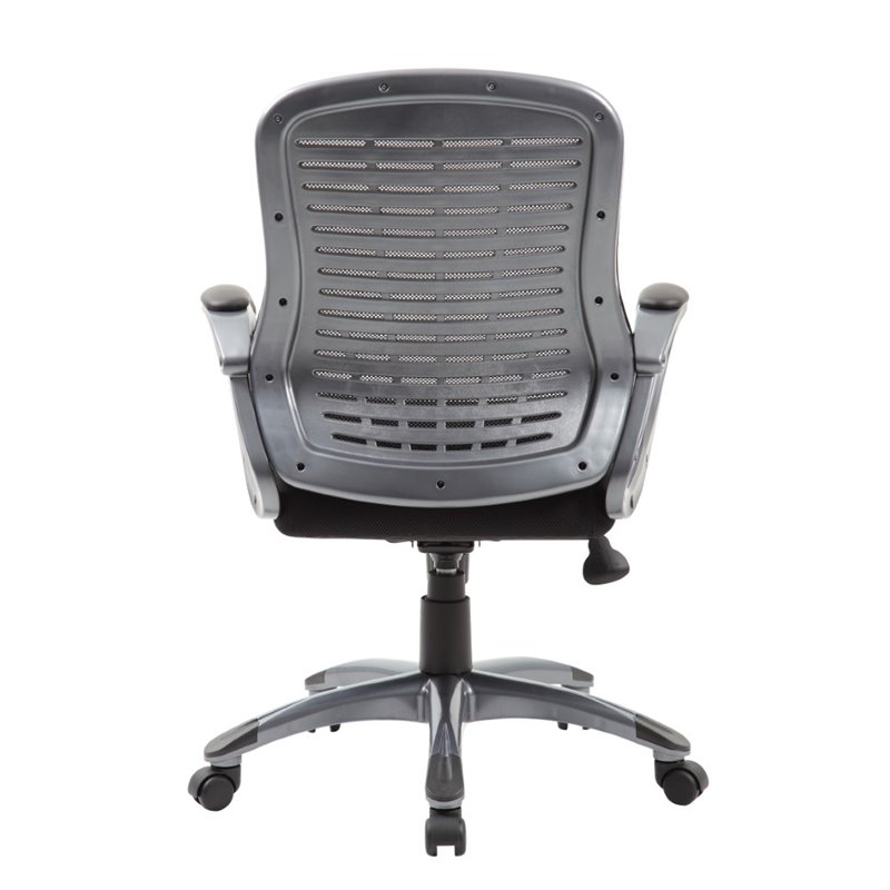 Scranton & Co Ribbed High Back Mesh Chair in Black