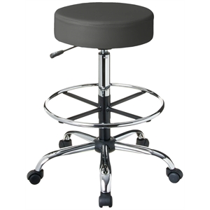 Scranton & Co Faux Leather Adjustable Medical Drafting Stool in Gray