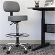 Scranton & Co Faux Leather Adjustable Medical Drafting Stool in Gray