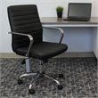 Scranton & Co Modern Faux Leather Swivel Office Chair in Black