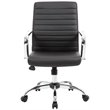 Scranton & Co Modern Faux Leather Swivel Office Chair in Black