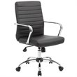 Scranton & Co Modern Faux Leather Swivel Office Chair in Black