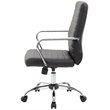 Scranton & Co Modern Faux Leather Swivel Office Chair in Black