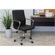 Scranton & Co Modern Faux Leather Swivel Office Chair in Black