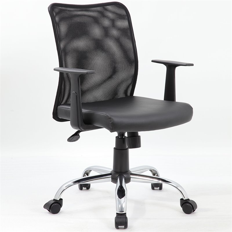 Scranton & Co Mesh Back Swivel Task Chair in Black