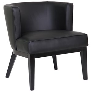 scranton & co faux leather reception chair in black and driftwood