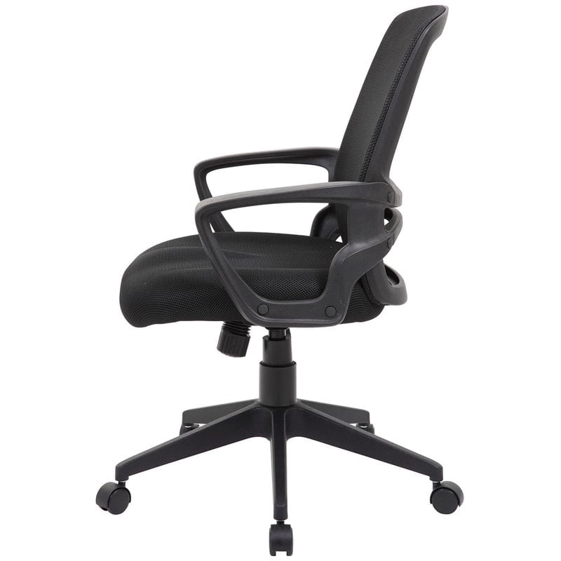 Scranton & Co Contemporary Mesh Fabric Swivel Office Chair in Black
