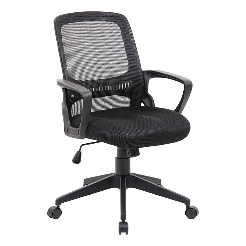 Scranton & Co Contemporary Mesh Fabric Swivel Office Chair in Black