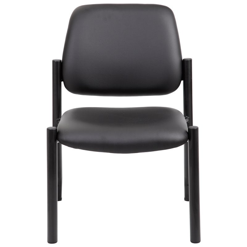 Scranton & Co Faux Leather Guest Chair in Black
