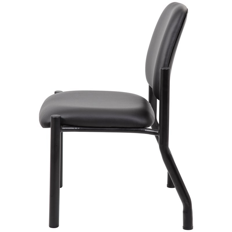 Scranton & Co Faux Leather Guest Chair in Black