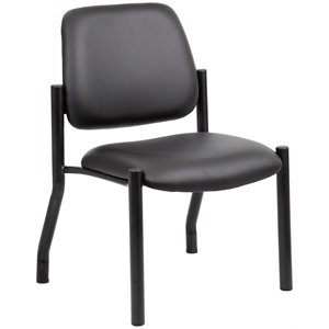 scranton & co faux leather guest chair in black