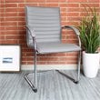Scranton & Co Faux Leather Office Chair in Gray (Set of 2)