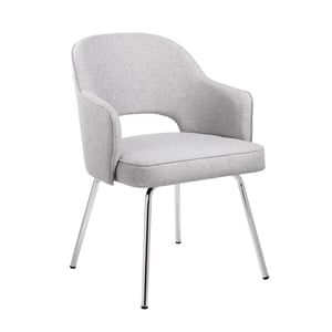 Scranton & Co Black CaressoftPlus Dining Chair in Gray Linen