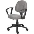 Scranton & Co Mid Back Ergonomic Fabric Office Swivel Chair With Arms in Gray