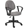 Scranton & Co Mid Back Ergonomic Fabric Office Swivel Chair With Arms in Gray