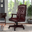 Scranton & Co Traditional Faux Leather High-Back Tufted Executive Chair in Red