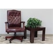 Scranton & Co Traditional Faux Leather High-Back Tufted Executive Chair in Red