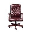 Scranton & Co Traditional Faux Leather High-Back Tufted Executive Chair in Red
