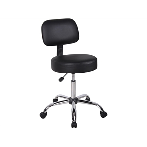 Scranton & Co 20.5&quot Contemporary Vinyl Adjustable Medical Stool in Black