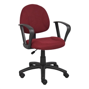 Scranton & Co Contemporary Fabric Mid Back Ergonomic Office Chair in Red/Black