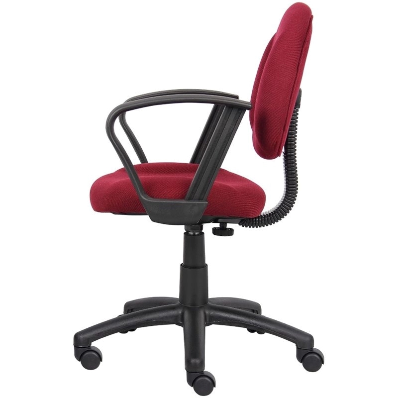 Scranton & Co Contemporary Fabric Mid Back Ergonomic Office Chair in Red/Black