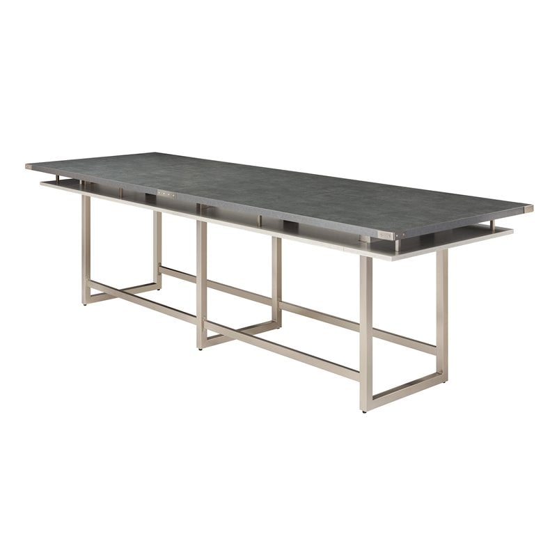 Scranton & Co Conference Table Standing Height - 12' Stone Gray