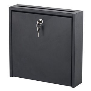 scranton & co small wall-mounted mailbox with lock in black