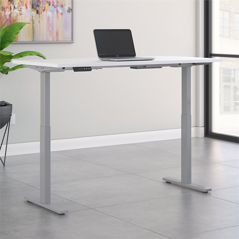 Scranton & Co Furniture 60W Height Adjustable Standing Desk in White