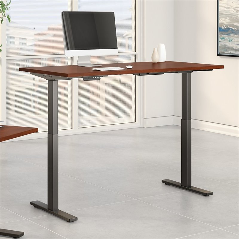 Scranton & Co Furniture 72W x 30D Height Adjustable Desk in Cherry