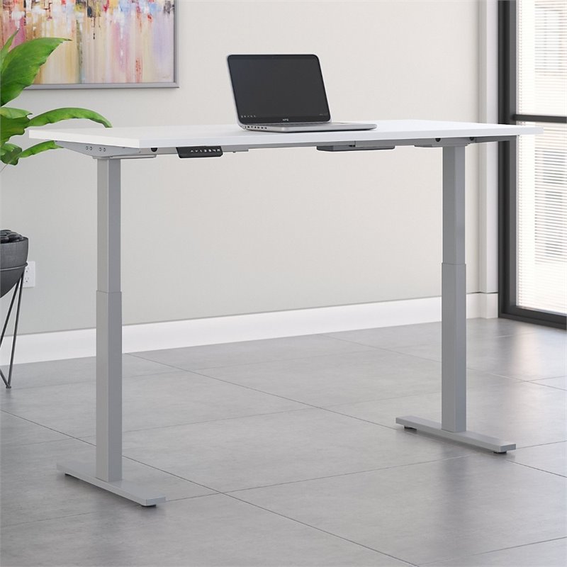 Scranton & Co Furniture 72W Height Adjustable Standing Desk in White