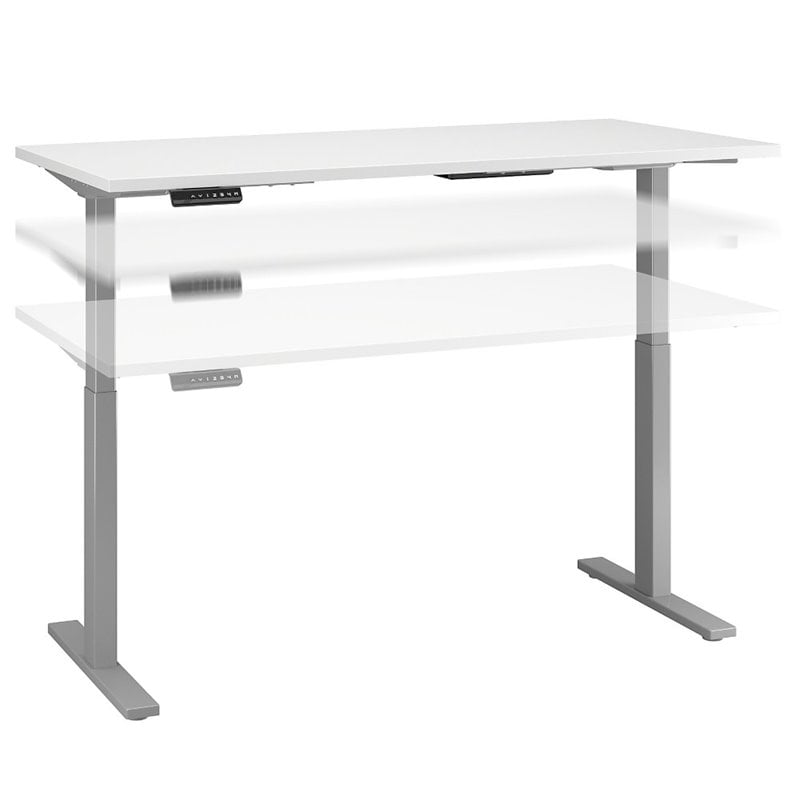 Scranton & Co Furniture 72W Height Adjustable Standing Desk in White