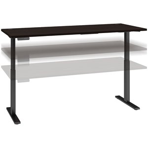 Scranton & Co Furniture 72W x 30D Height Adjustable Desk in Black Walnut