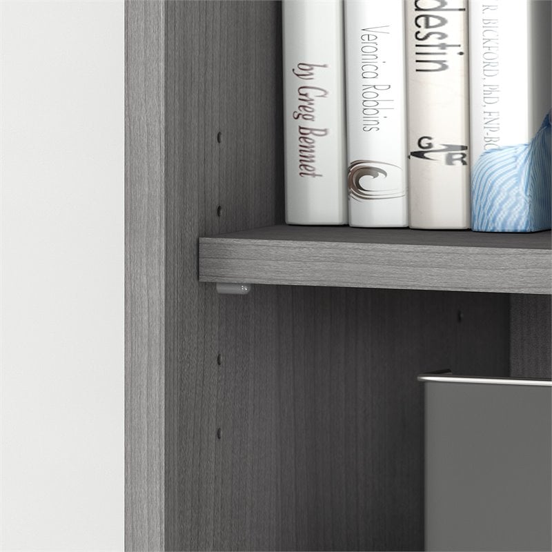 Scranton & Co Furniture 5 Shelf Bookcase in Platinum Gray