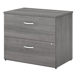 Scranton & Co Furniture 2 Drawer Lateral File Cabinet in Platinum Gray