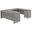 Scranton & Co Furniture 72W U Shaped Desk with Mobile File Cabinet