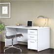 Scranton & Co Furniture 60W Office Desk with File Cabinet in White