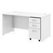 Scranton & Co Furniture 60W Office Desk with File Cabinet in White