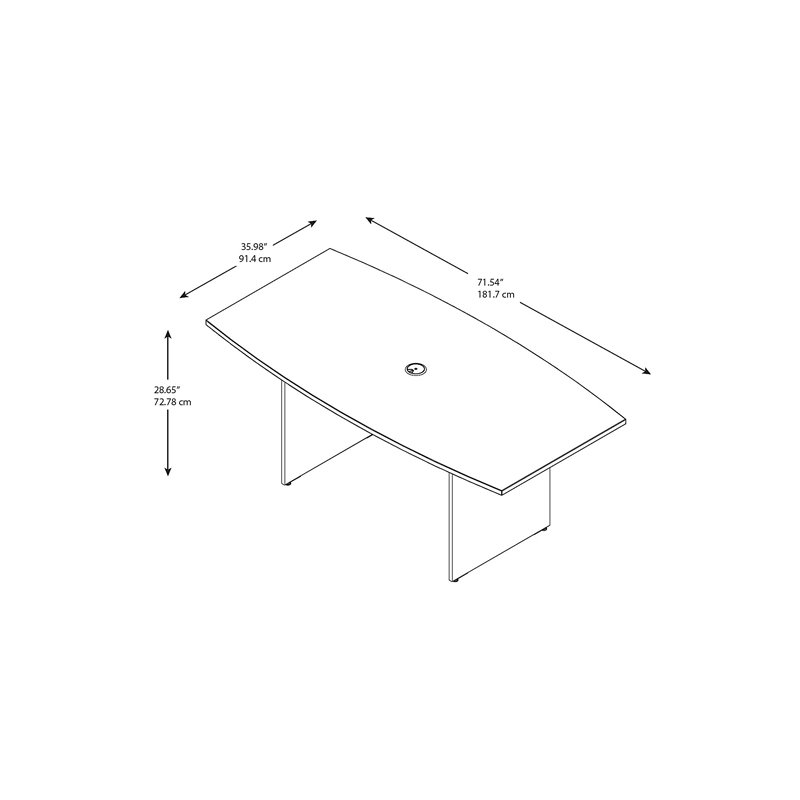 Scranton & Co Furniture 72W x 36D Boat Shaped Wood Conference Table in Cherry