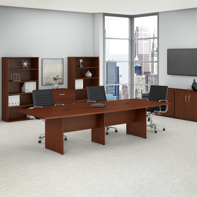 Scranton & Co Furniture 120W Boat Shaped Conference Table in Cherry