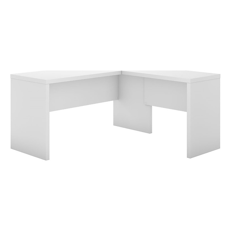 Scranton & Co L-Shaped Contemporary Engineered Wood Desk in Pure White