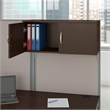 Scranton & Co Furniture 65W x 33D Cubicle Workstation with Storage in Cherry