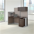 Scranton & Co Furniture 65W x 33D Cubicle Workstation with Storage in Cherry